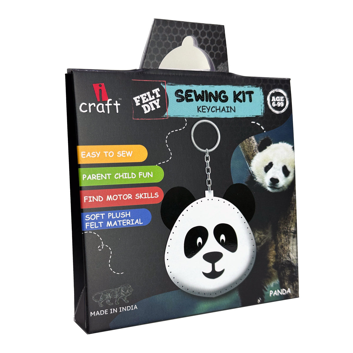 Felt Keychain Sewing Kit for Kids | Beginner Felt Craft Kit - Panda