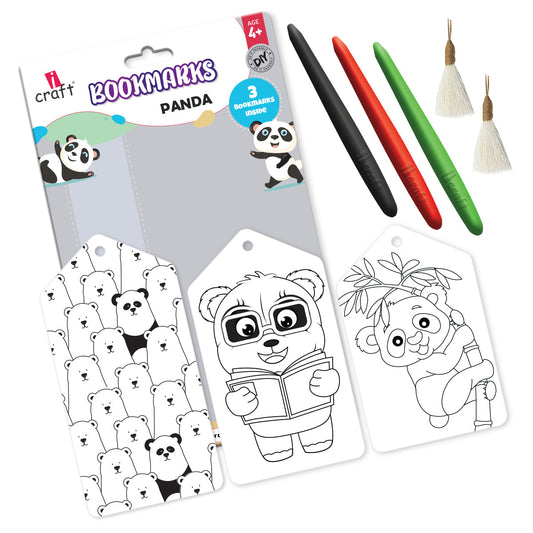 Kids DIY Panda Bookmark Colouring Kit – Colour Your Own Bookmarks
