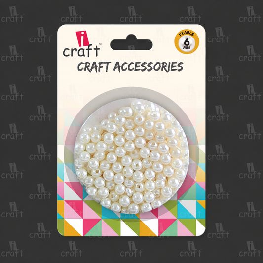iCraft Accessories -Pearl 6mm.Pack Of 20 Grams