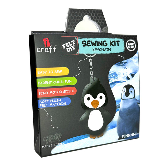 Felt Keychain Sewing Kit for Kids | Beginner Felt Craft Kit - Penguin