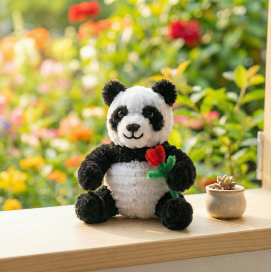 DIY Chenille Stem Pocket Panda Kit – 3D Panda Craft Kit for Kids Age 6+