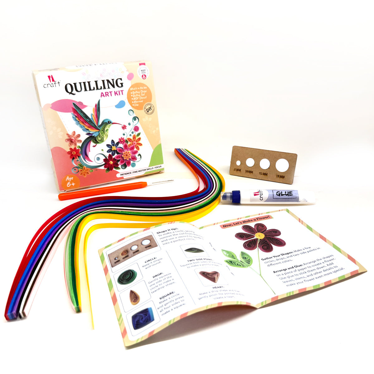 Beginner Quilling Kit for Kids Ages 6+: Paper Art Craft Set, Educational & Creative Gift