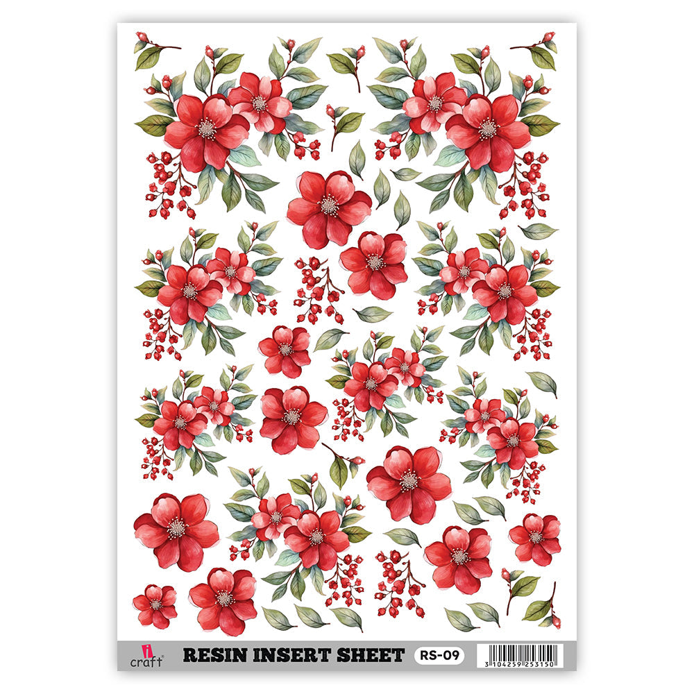 iCraft Transparent Resin Art Sheet – Floral, Mandala, Motif & Evil Eye Designs for Resin Crafts | RS 09