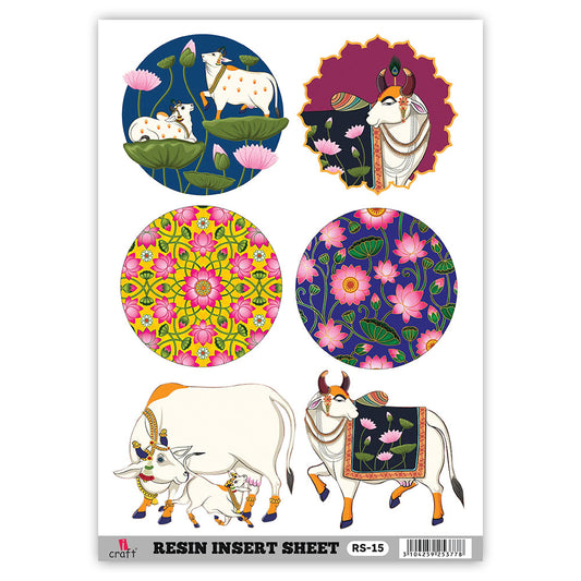 iCraft RS 15 Transparent Resin Art Sheet – Floral, Mandala, Motif & Evil Eye Designs for Resin Crafts
