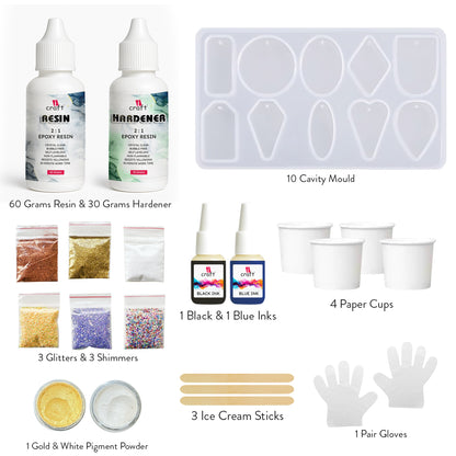 Resin Jewellery Making Kit – Accessories Craft Kit for Earrings, Pendants & Jewellery Making