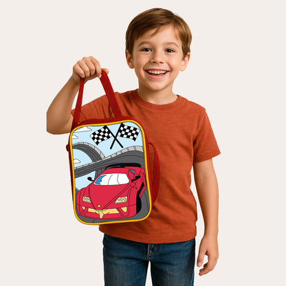 Colour Your Own Sling Bag – Roadster Car DIY Colouring Kit with 6 Acrylic Markers