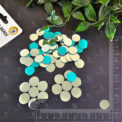 iCraft Silver Glass Mirror - Round. Pack Of 50 Grams