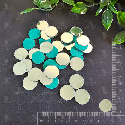 iCraft Silver Glass Mirror - Round. Pack Of 50 Grams