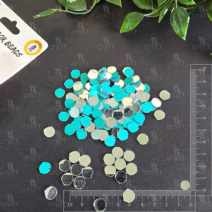 iCraft Silver Glass Mirror - Round. Pack Of 50 Grams