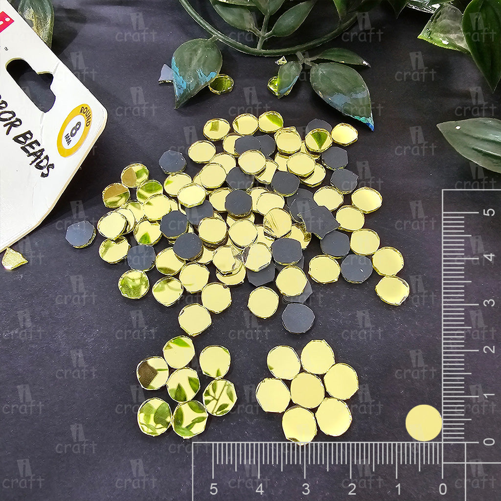 iCraft Gold Glass Mirror - Round. Pack Of 50 Grams