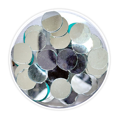 iCraft Silver Glass Mirror - Round. Pack Of 50 Grams