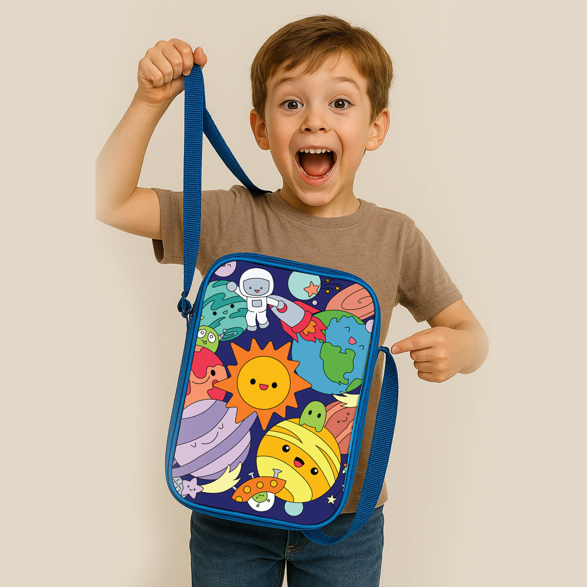 Colour Your Own Sling Bag – Space DIY Colouring Kit with 6 Acrylic Markers