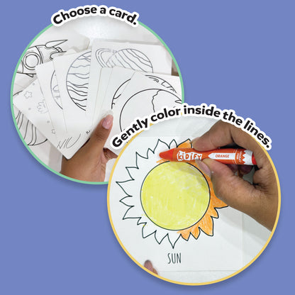 Space Painting Kit for Kids: Solar System Flash Cards with Crayons - Educational and Fun Art Activity, Best Gift for Boys and Girls Ages 6+