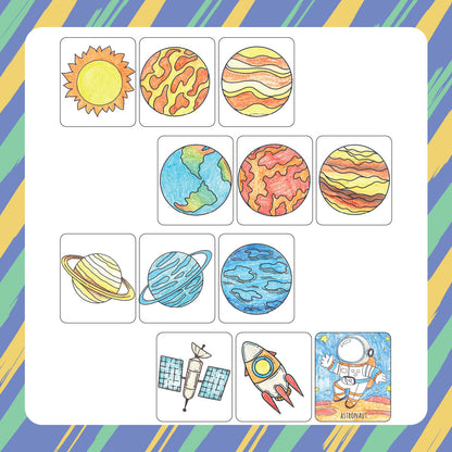 Space Painting Kit for Kids: Solar System Flash Cards with Crayons - Educational and Fun Art Activity, Best Gift for Boys and Girls Ages 6+