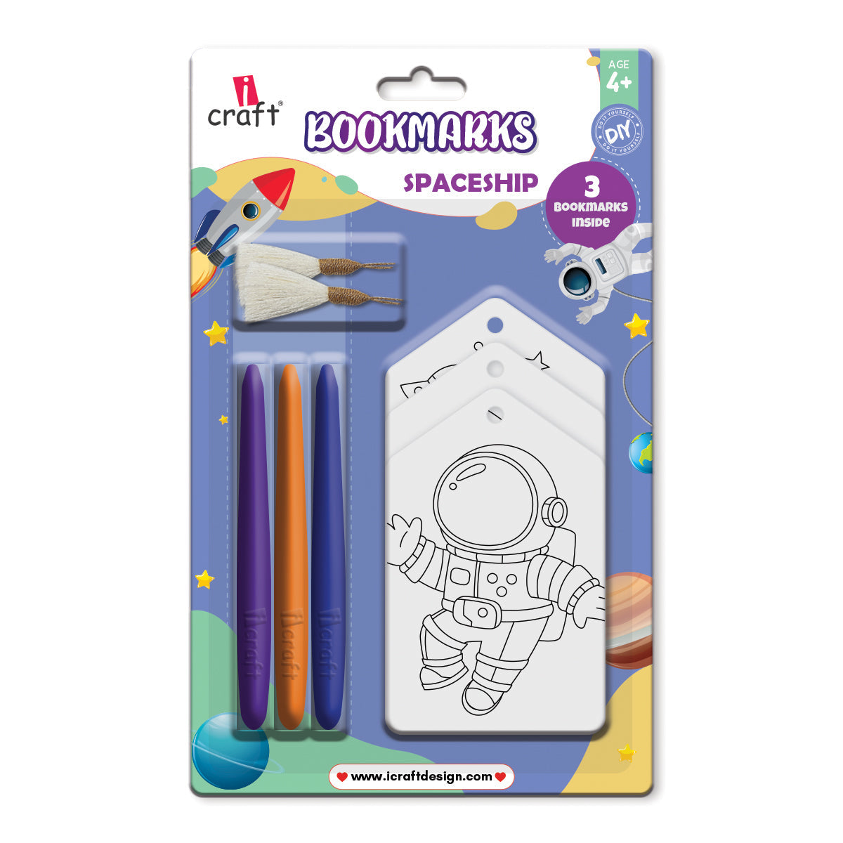 Kids DIY Spaceship Bookmark Colouring Kit – Colour Your Own Bookmarks
