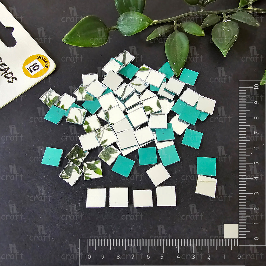 iCraft Silver Glass Mirror - Square. Pack Of 50 Grams