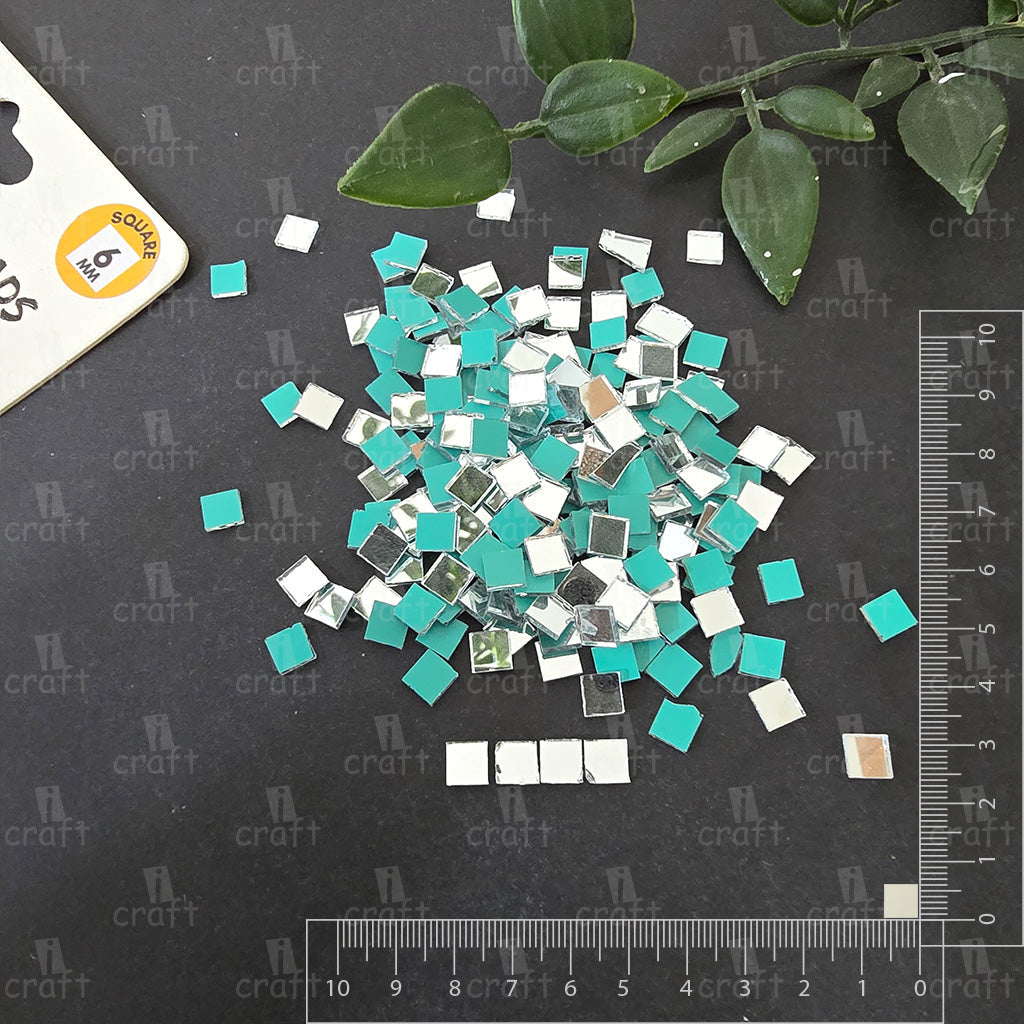 iCraft Silver Glass Mirror - Square. Pack Of 50 Grams