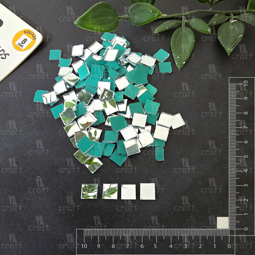iCraft Silver Glass Mirror - Square. Pack Of 50 Grams