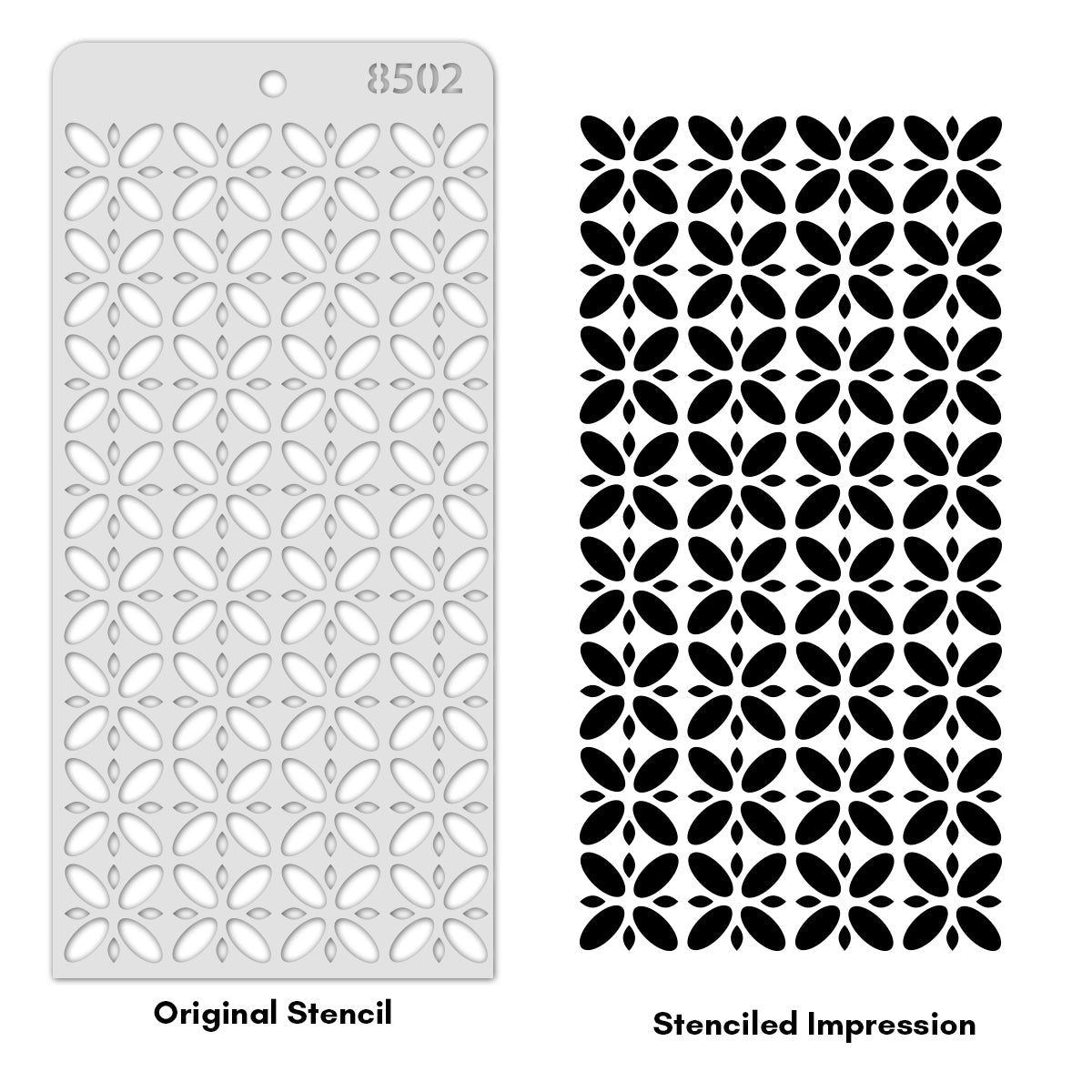 iCraft Multi-Surface Stencils - Perfect for Walls, DIY & Resin Art Projects | Reusable | Layering 4" x 8" Stencil-8502