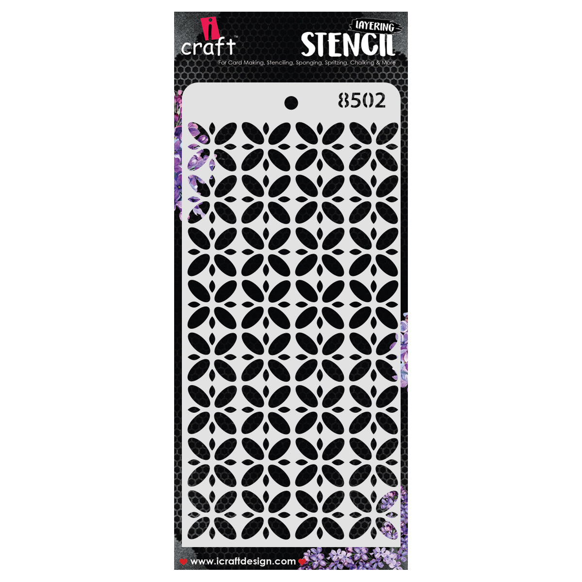 iCraft Multi-Surface Stencils - Perfect for Walls, DIY & Resin Art Projects | Reusable | Layering 4" x 8" Stencil-8502