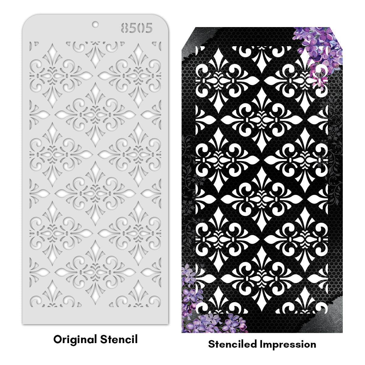 iCraft Multi-Surface Stencils - Perfect for Walls, DIY & Resin Art Projects | Reusable | Layering 4" x 8" Stencil-8505