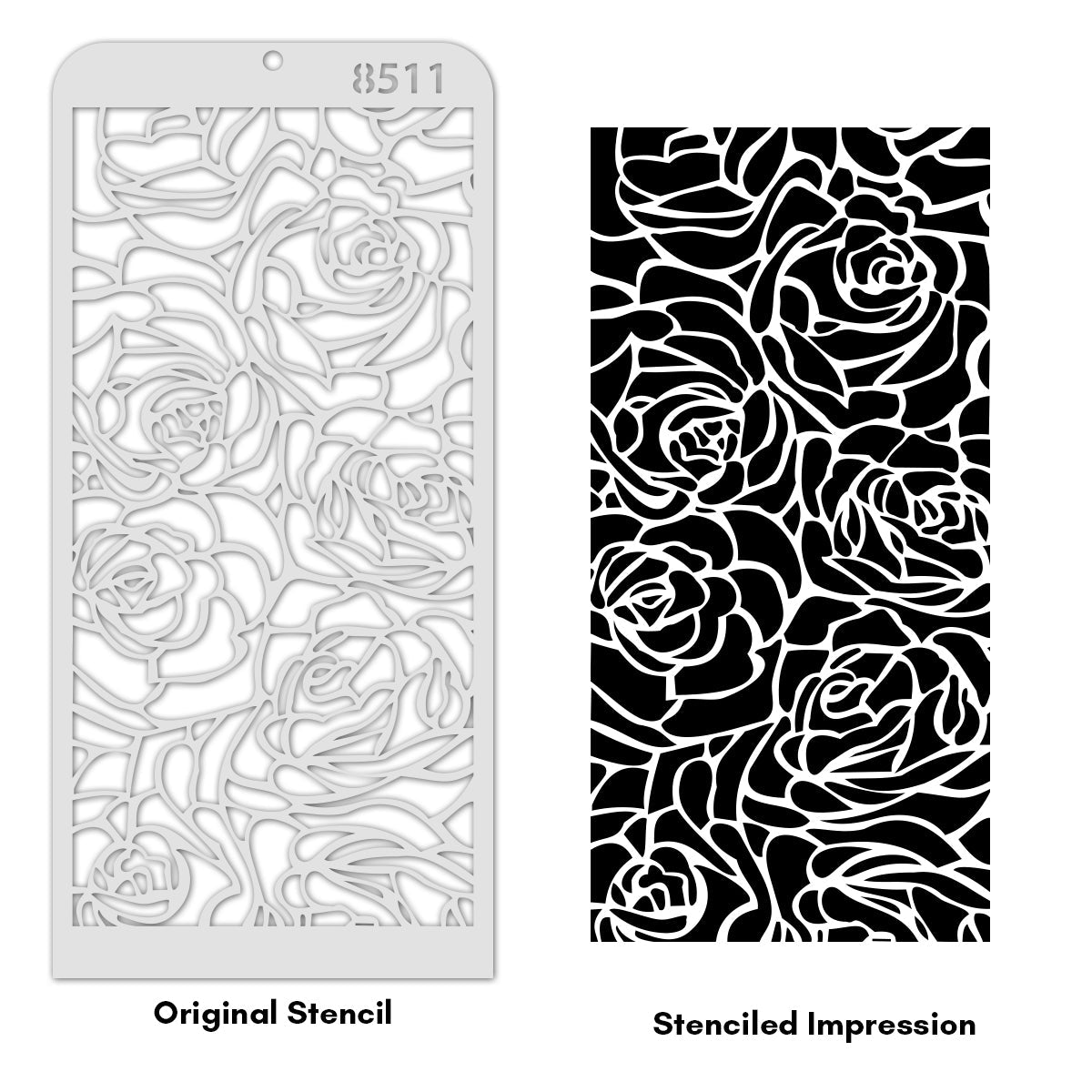 iCraft Multi-Surface Stencils - Perfect for Walls, DIY & Resin Art Projects | Reusable | Layering 4" x 8" Stencil-8511