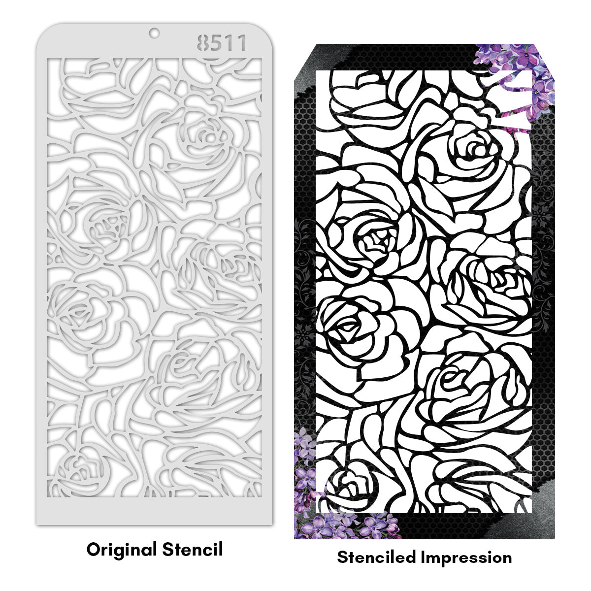 iCraft Multi-Surface Stencils - Perfect for Walls, DIY & Resin Art Projects | Reusable | Layering 4" x 8" Stencil-8511