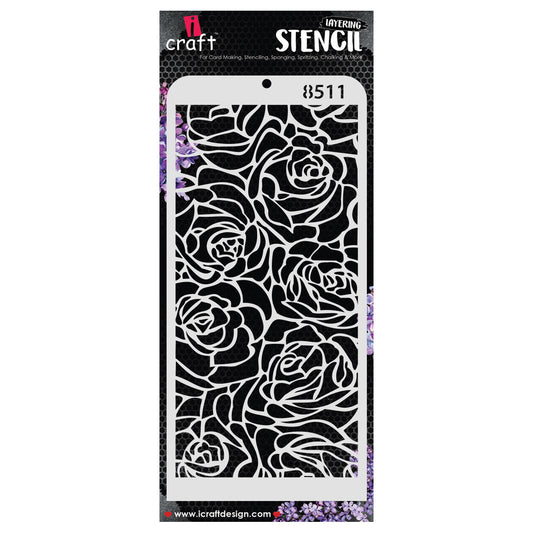iCraft Multi-Surface Stencils - Perfect for Walls, DIY & Resin Art Projects | Reusable | Layering 4" x 8" Stencil-8511