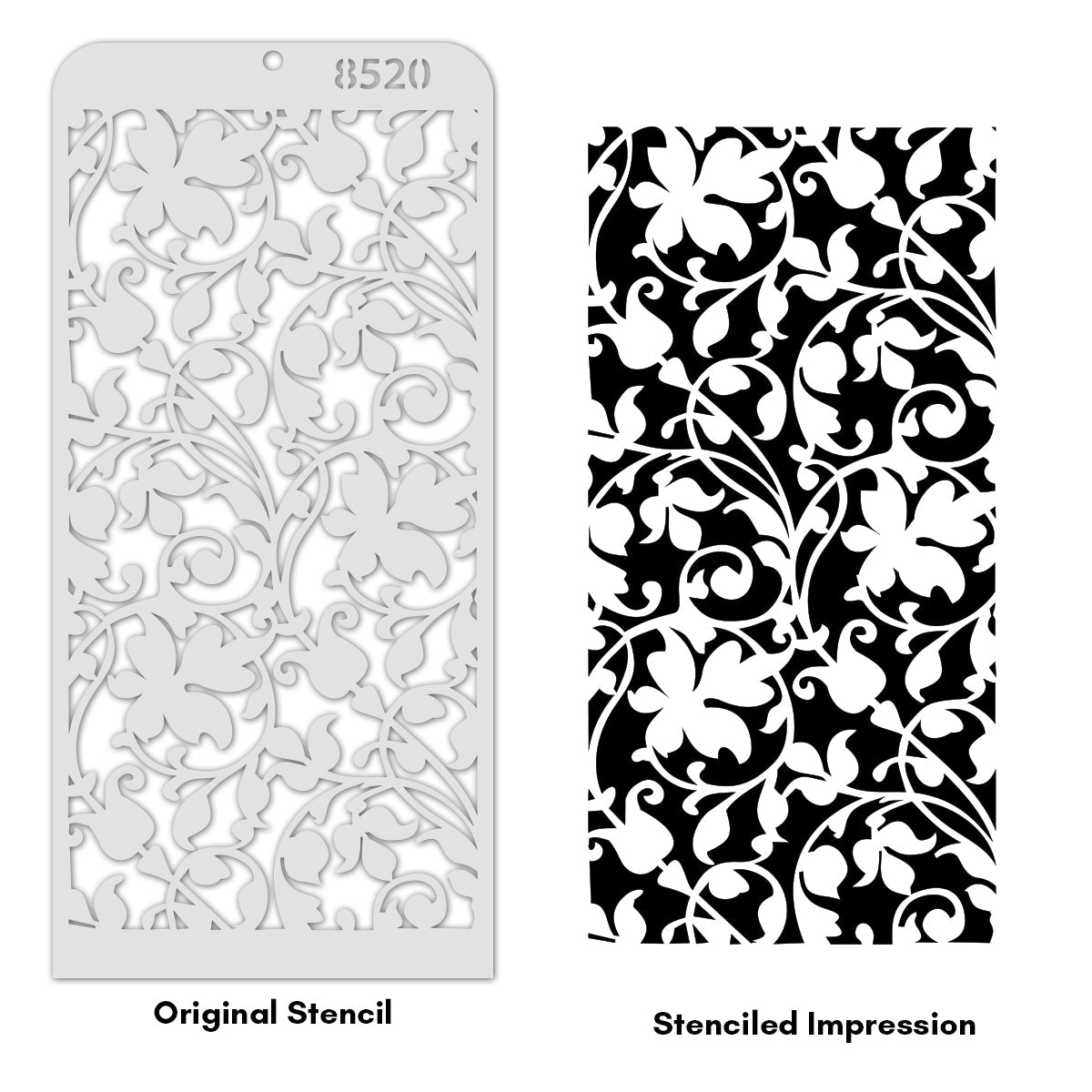 iCraft Multi-Surface Stencils - Perfect for Walls, DIY & Resin Art Projects | Reusable | Layering 4" x 8" Stencil-8520