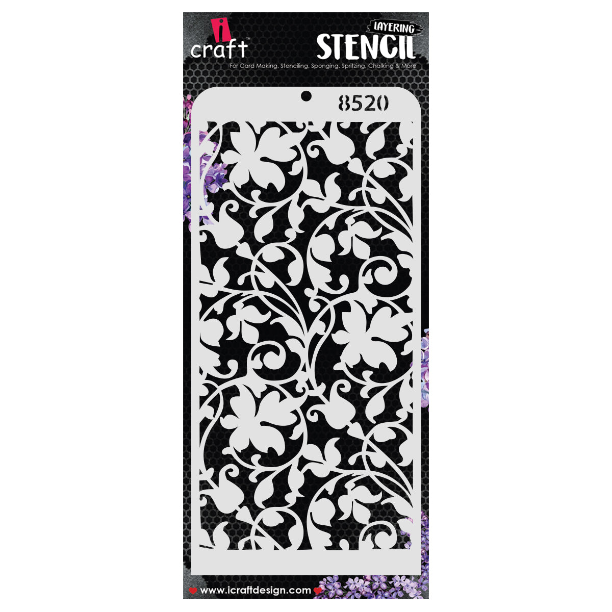 iCraft Multi-Surface Stencils - Perfect for Walls, DIY & Resin Art Projects | Reusable | Layering 4" x 8" Stencil-8520