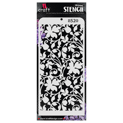 iCraft Multi-Surface Stencils - Perfect for Walls, DIY & Resin Art Projects | Reusable | Layering 4" x 8" Stencil-8520