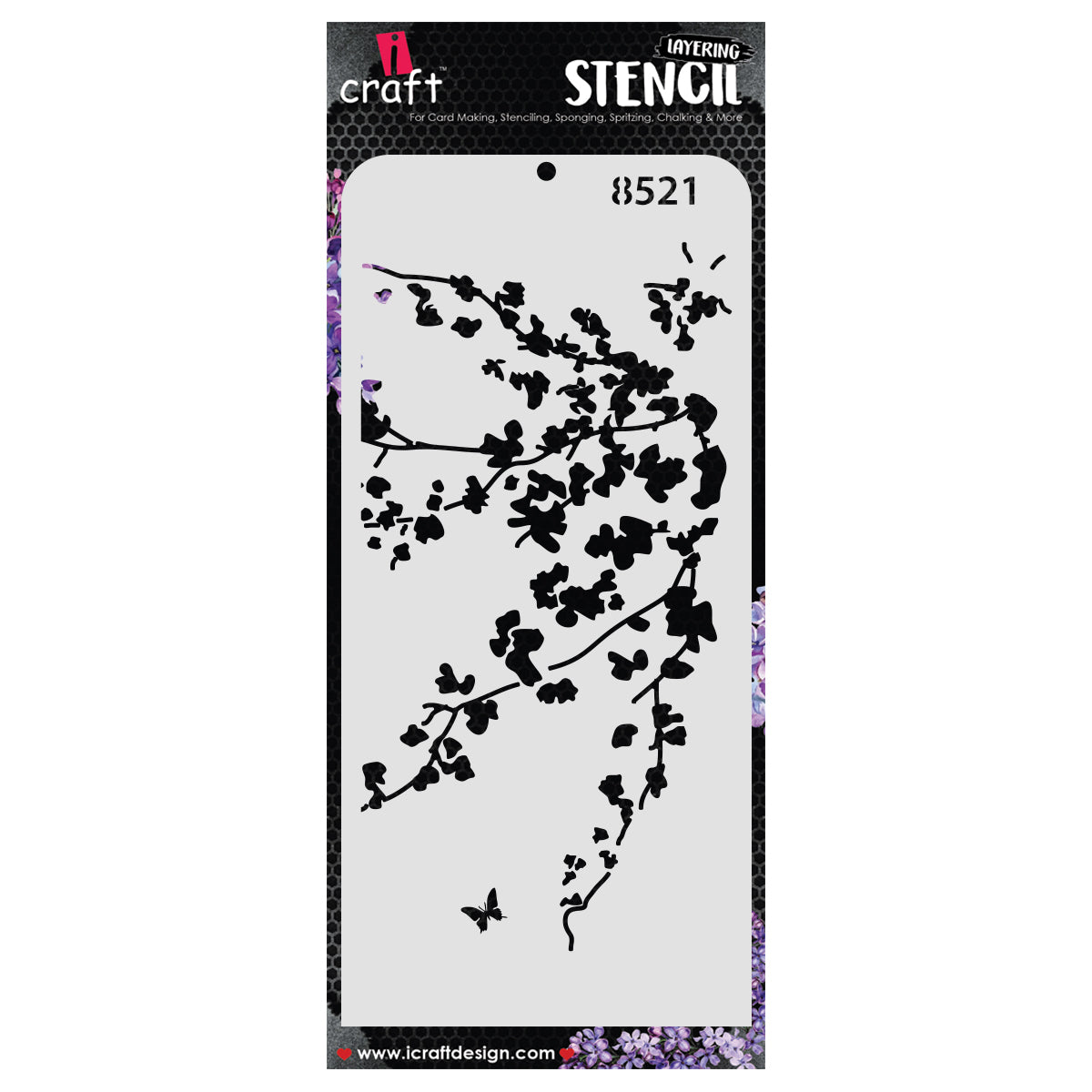iCraft Multi-Surface Stencils - Perfect for Walls, DIY & Resin Art Projects | Reusable | Layering 4" x 8" Stencil-8521