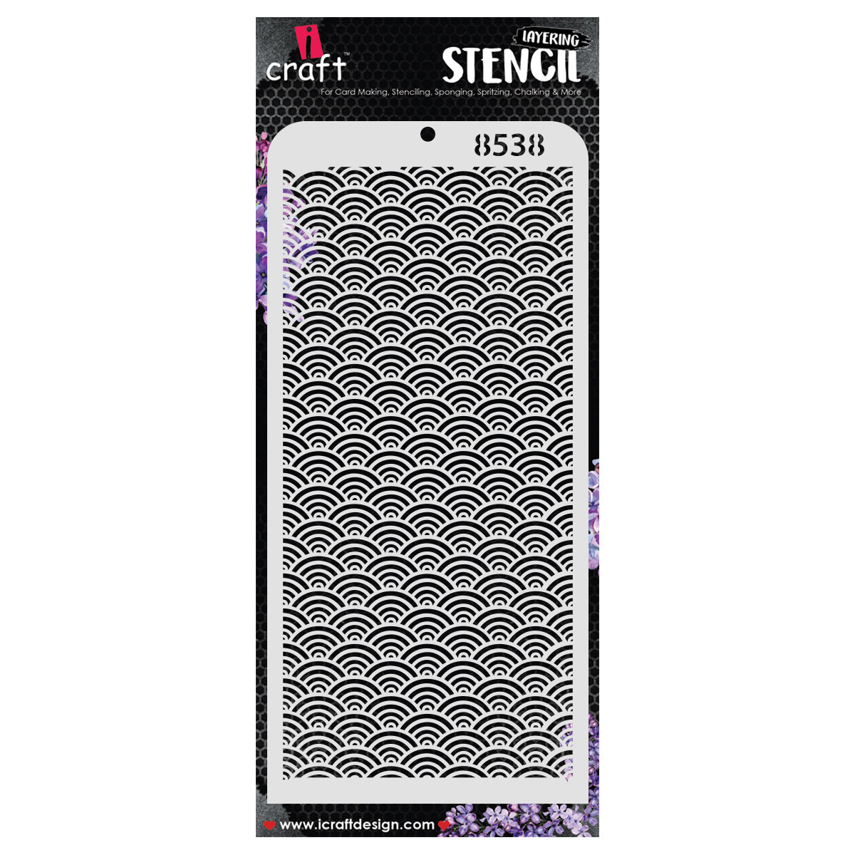 iCraft Multi-Surface Stencils - Perfect for Walls, DIY & Resin Art Projects | Reusable | Layering 4" x 8" Stencil-8538