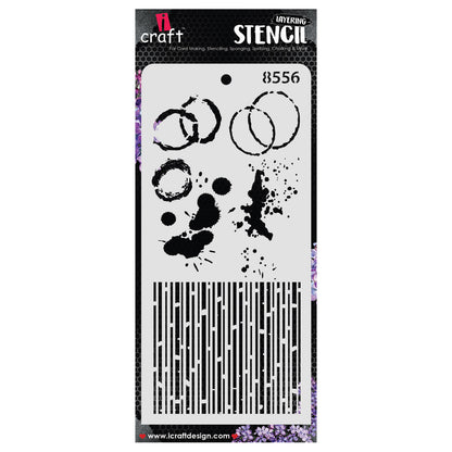 iCraft Multi-Surface Stencils - Perfect for Walls, DIY & Resin Art Projects | Reusable | Layering 4" x 8" Stencil-8556