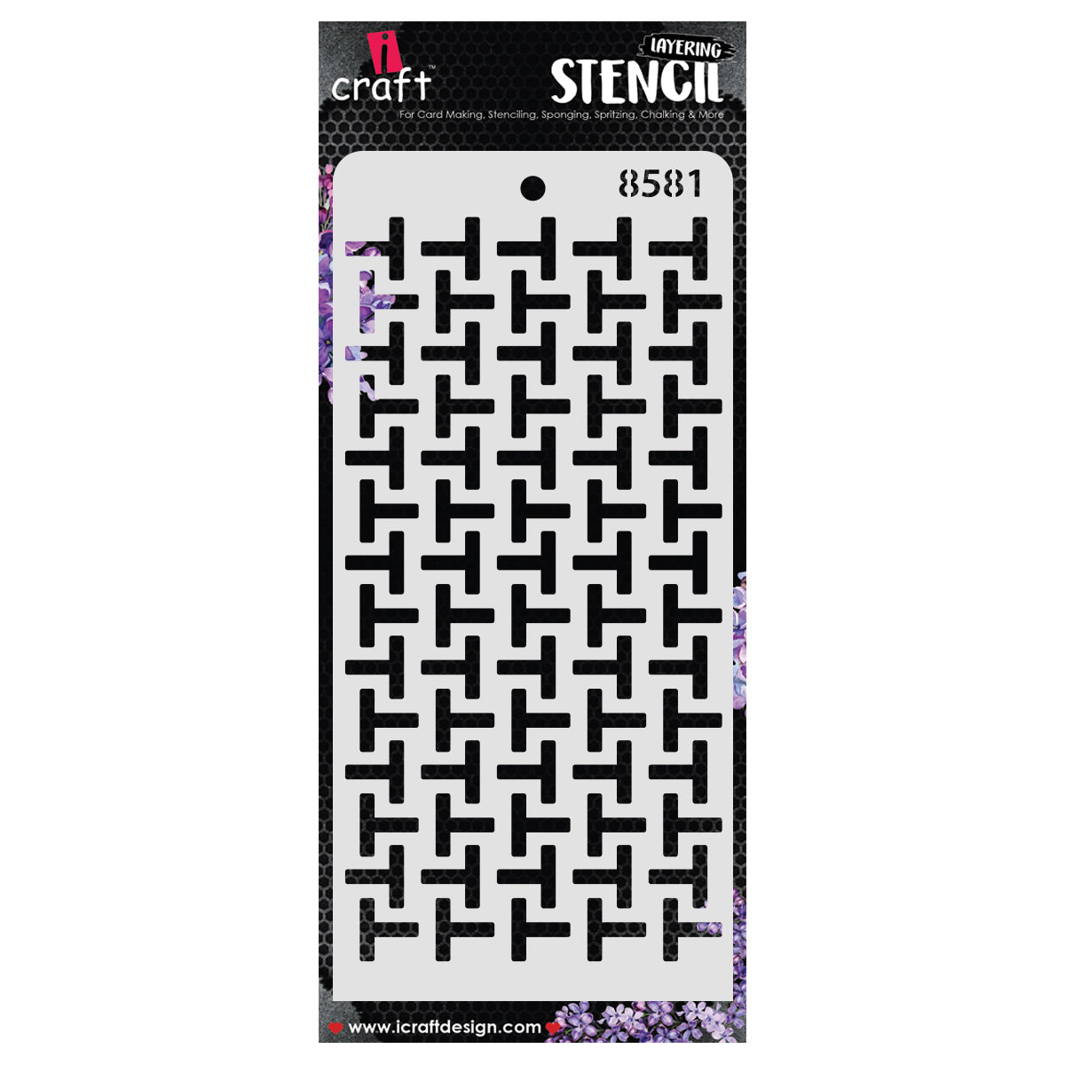 iCraft Multi-Surface Stencils - Perfect for Walls, DIY & Resin Art Projects | Reusable | Layering 4" x 8" Stencil-8581