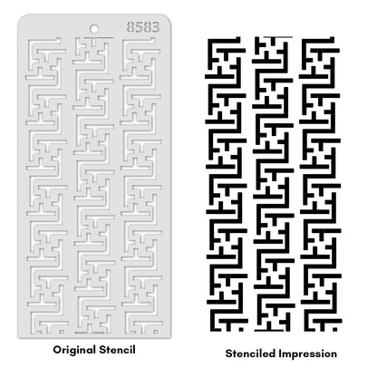 iCraft Multi-Surface Stencils - Perfect for Walls, DIY & Resin Art Projects | Reusable | Layering 4" x 8" Stencil-8583