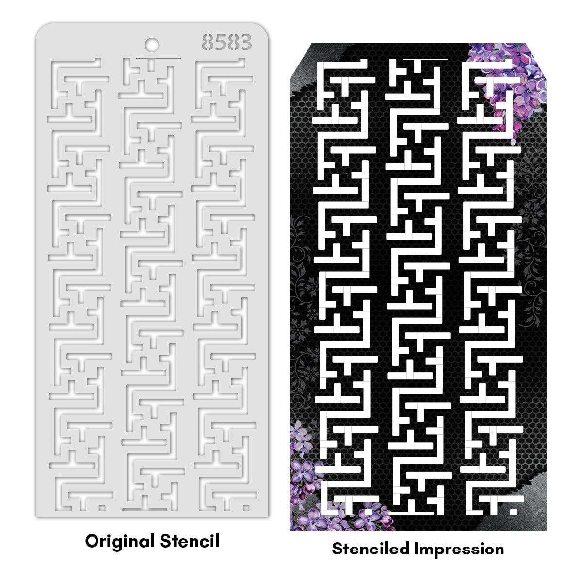 iCraft Multi-Surface Stencils - Perfect for Walls, DIY & Resin Art Projects | Reusable | Layering 4" x 8" Stencil-8583