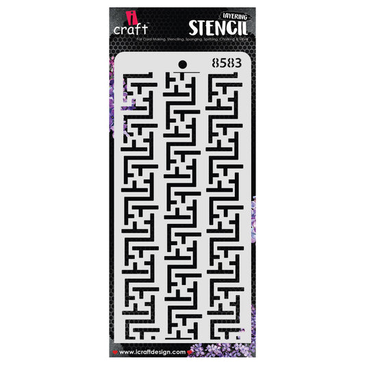 iCraft Multi-Surface Stencils - Perfect for Walls, DIY & Resin Art Projects | Reusable | Layering 4" x 8" Stencil-8583