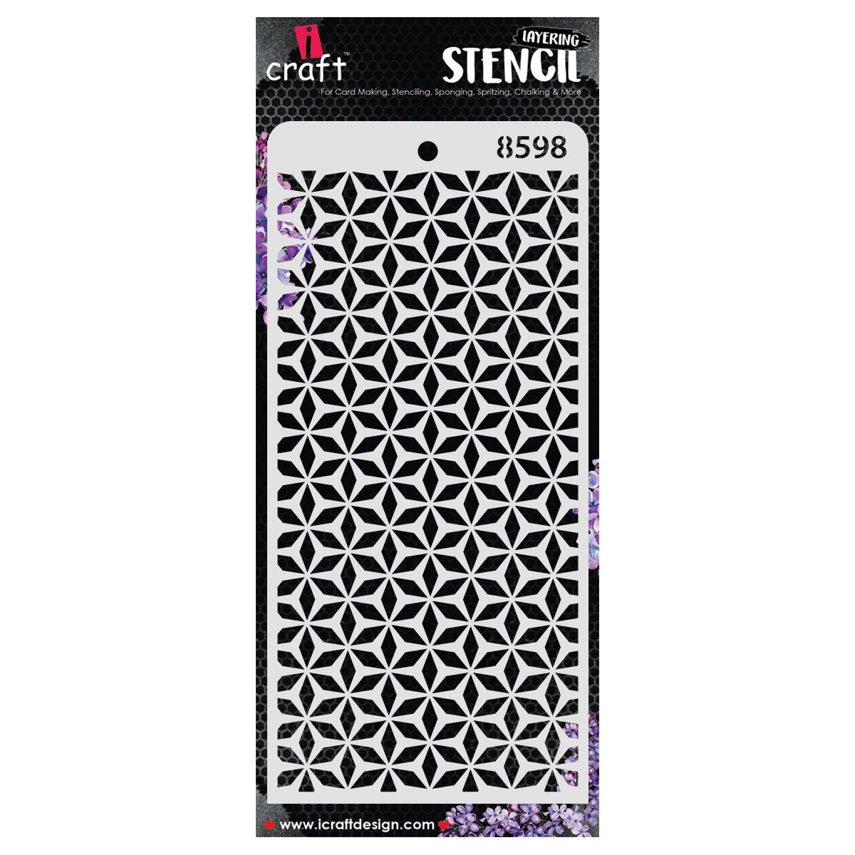 iCraft Multi-Surface Stencils - Perfect for Walls, DIY & Resin Art Projects | Reusable | Layering 4" x 8" Stencil-8598