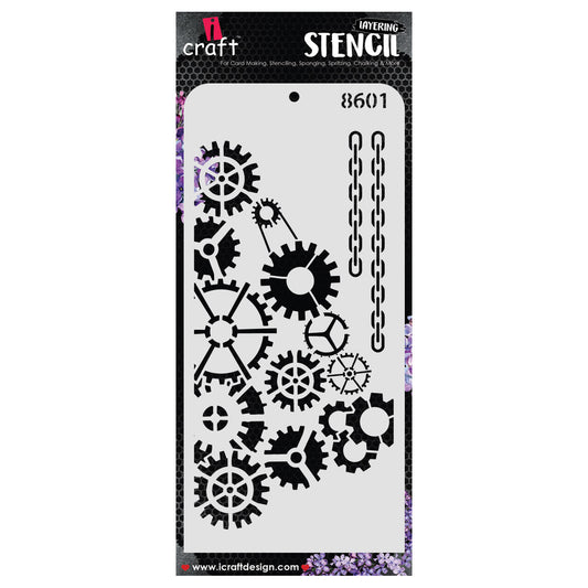 iCraft Multi-Surface Stencils - Perfect for Walls, DIY & Resin Art Projects | Reusable | Layering 4" x 8" Stencil-8601