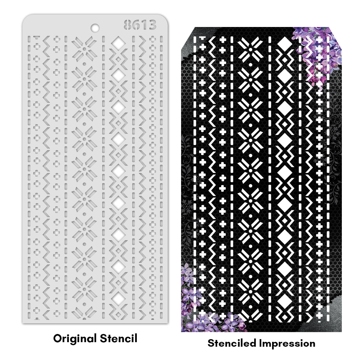 iCraft Multi-Surface Stencils - Perfect for Walls, DIY & Resin Art Projects | Reusable | Layering 4" x 8" Stencil-8613