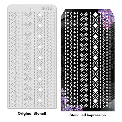 iCraft Multi-Surface Stencils - Perfect for Walls, DIY & Resin Art Projects | Reusable | Layering 4" x 8" Stencil-8613