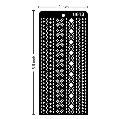 iCraft Multi-Surface Stencils - Perfect for Walls, DIY & Resin Art Projects | Reusable | Layering 4" x 8" Stencil-8613