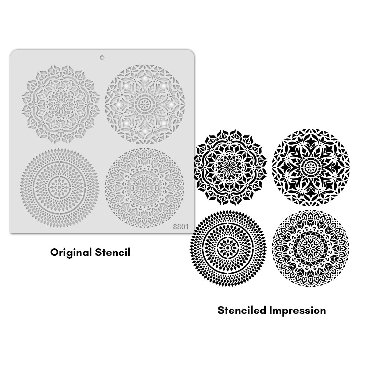 iCraft Multi-Surface Stencils - Perfect for Walls, DIY & Resin Art Projects | Reusable |12" x 12" Stencil-8801