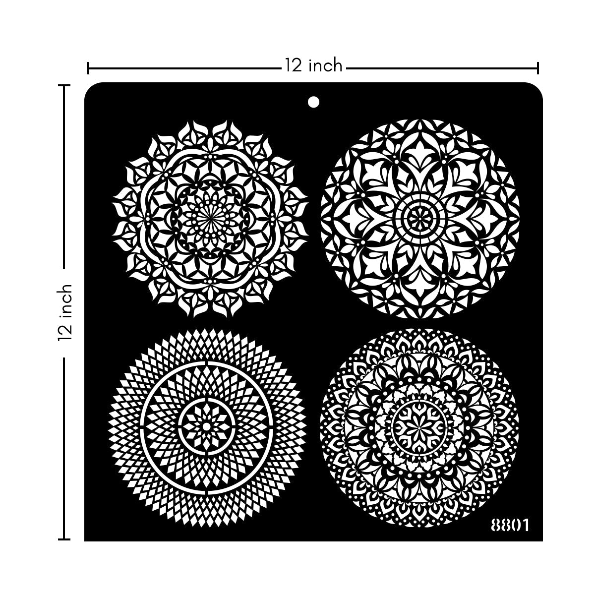 iCraft Multi-Surface Stencils - Perfect for Walls, DIY & Resin Art Projects | Reusable |12" x 12" Stencil-8801