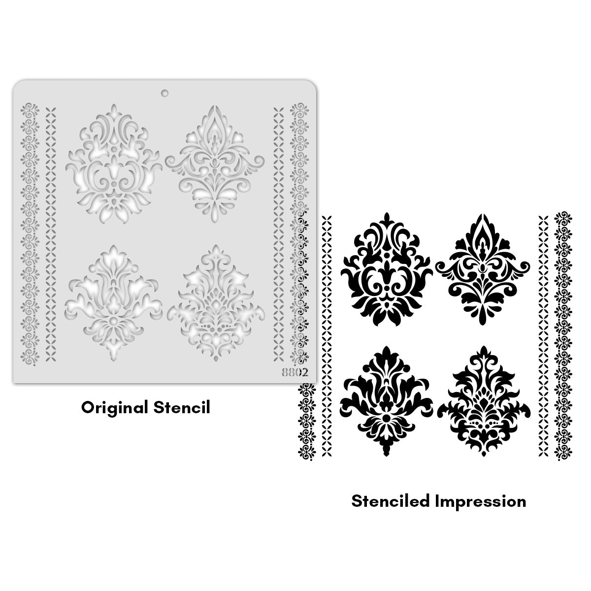 iCraft Multi-Surface Stencils - Perfect for Walls, DIY & Resin Art Projects | Reusable |12" x 12" Stencil-8802