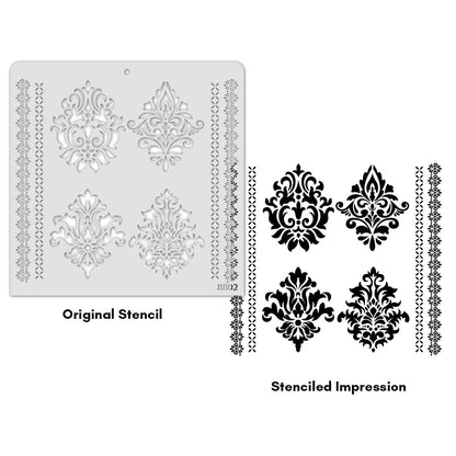 iCraft Multi-Surface Stencils - Perfect for Walls, DIY & Resin Art Projects | Reusable |12" x 12" Stencil-8802