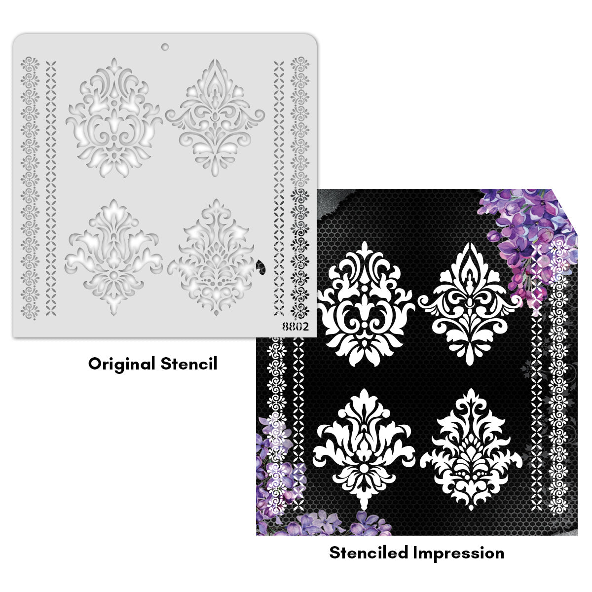 iCraft Multi-Surface Stencils - Perfect for Walls, DIY & Resin Art Projects | Reusable |12" x 12" Stencil-8802