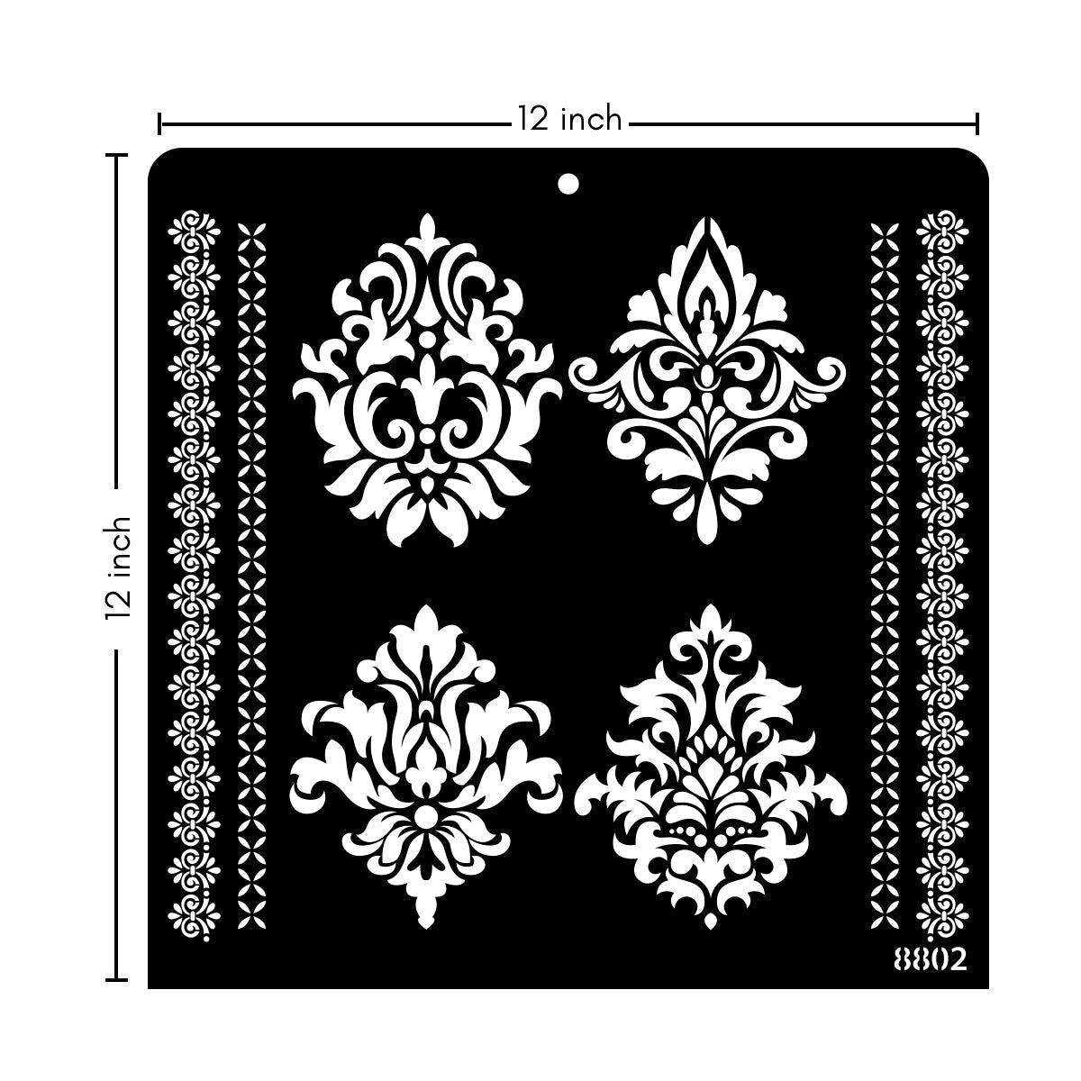 iCraft Multi-Surface Stencils - Perfect for Walls, DIY & Resin Art Projects | Reusable |12" x 12" Stencil-8802