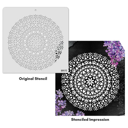 iCraft Multi-Surface Stencils - Perfect for Walls, DIY & Resin Art Projects | Reusable |12" x 12" Stencil-8803